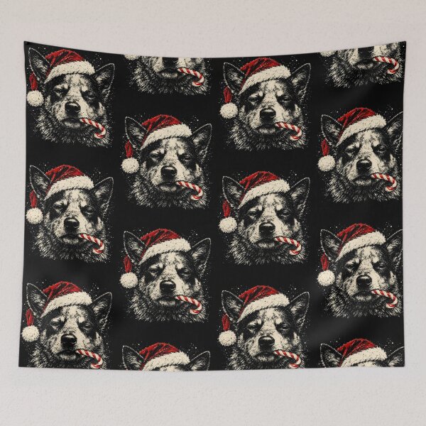 Item preview, Blue Heeler Christmas Dog Santa Hat Candy Cane designed and sold by thefirstbroo.