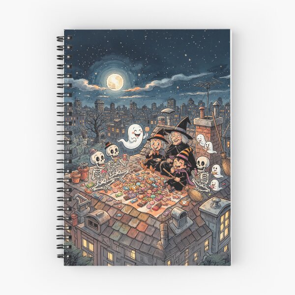 Item preview, Ghosts Skeltons Witches Eating Halloween Candy designed and sold by Home Decor Art.