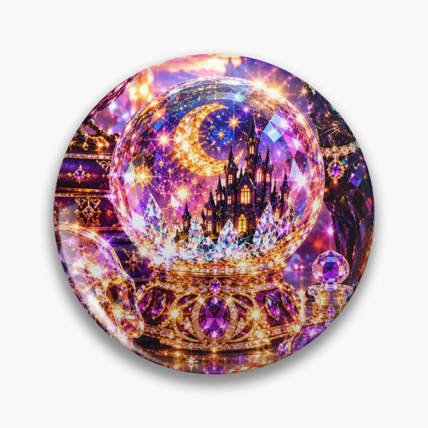 Item preview, Sparkling Crystal Crystal Ball Halloween Raven Cat Skull designed and sold by BloomOfDesign.