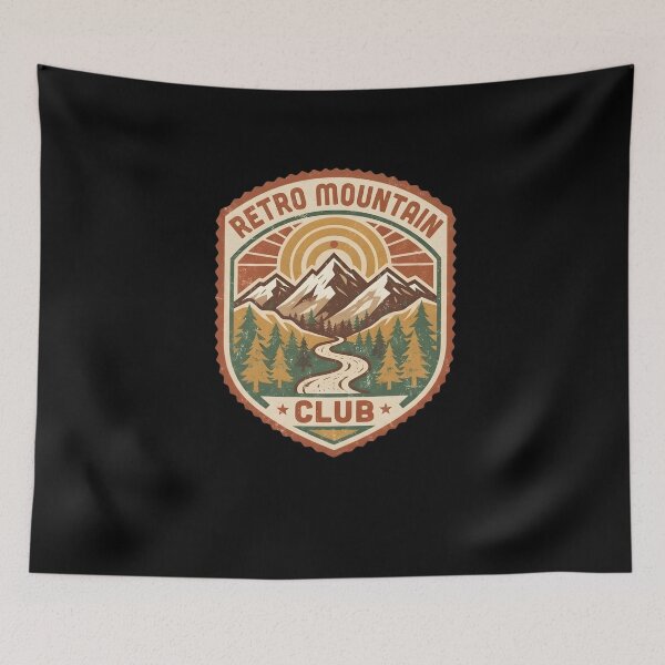 Item preview, Retro Mountain Club Vintage Hiking Badge Outdoor Adventure T-Shirt Graphic designed and sold by MCV-Designs.