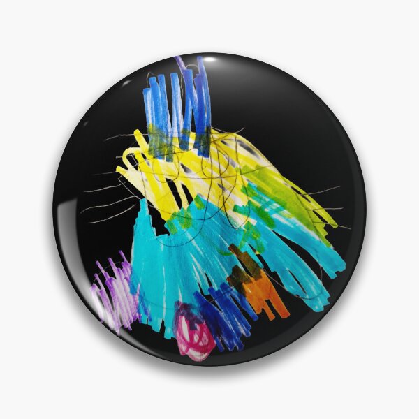 Item preview, Rainbow Feather Crown Bird – Abstract Kids Art designed and sold by TwoLinesArt.