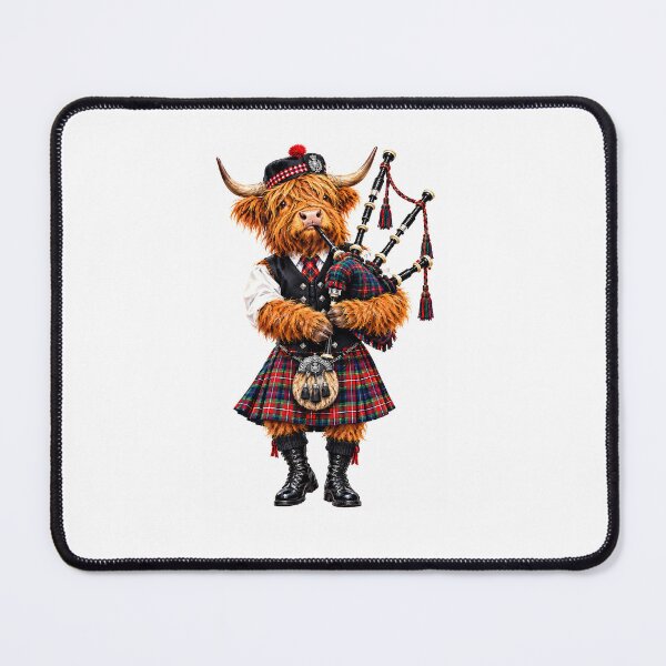 Item preview, Adorable Highland Cow Playing Bagpipes - Scottish Highlander designed and sold by Collymore.
