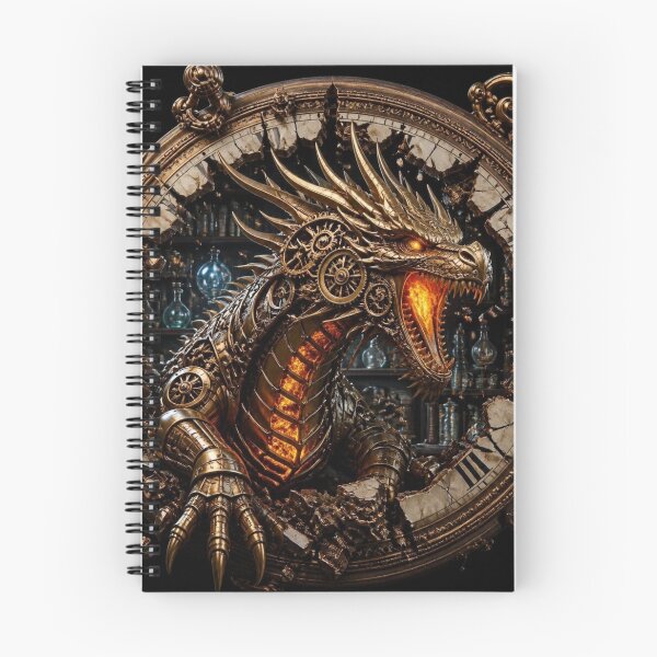 Item preview, Steampunk Mechanical Dragon Shattered Clockface Frame Graphic designed and sold by LazyDayzCo.