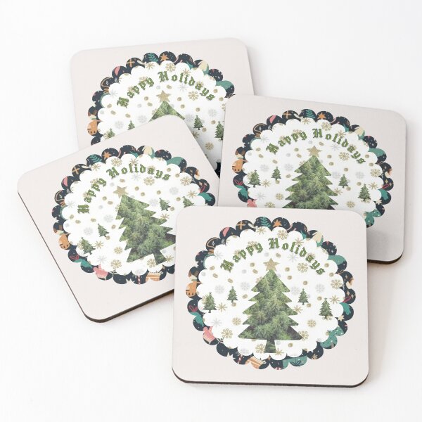 Item preview, Cozy Pine Tree with Green and Red Plaid Frame Holiday Decor Design designed and sold by Liberarteprint.