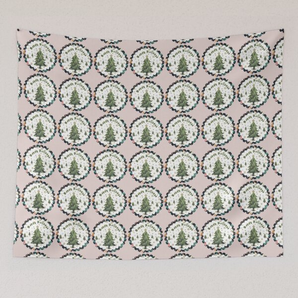 Item preview, Cozy Pine Tree with Green and Red Plaid Frame Holiday Decor Design designed and sold by Liberarteprint.