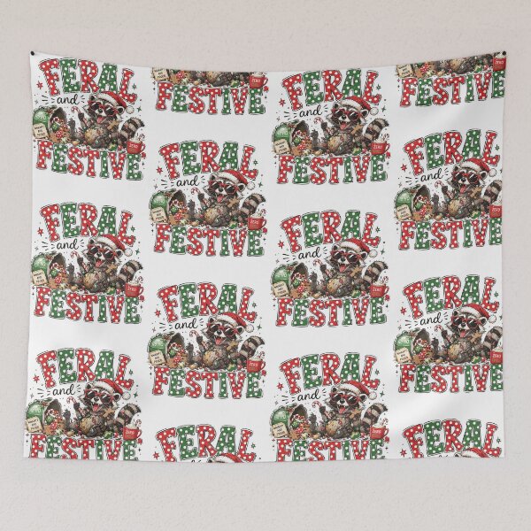 Item preview, Feral and Festive Raccoon Christmas Holiday Humor designed and sold by thefirstbroo.