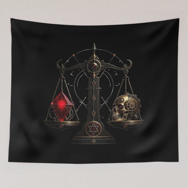 Item preview, Steampunk Alchemical Scales Clockwork Skull designed and sold by LazyDayzCo.