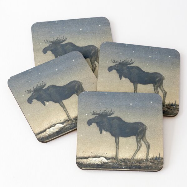 Item preview, Leap the Elk and Little Princess Cottongrass - John Bauer "Leap Kept Guard"  designed and sold by forgottenbeauty.
