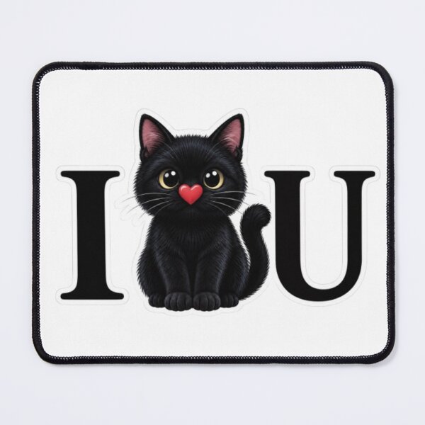 Item preview, Cute Black Cat I Love You Design designed and sold by Snurly.