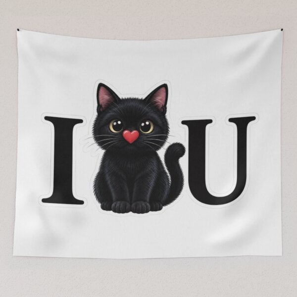 Item preview, Cute Black Cat I Love You Design designed and sold by Snurly.