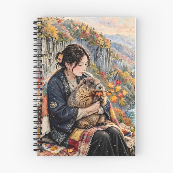 Item preview, Japanese Woman with a Cute Marmot designed and sold by m-y-A-I-A-R-T-.
