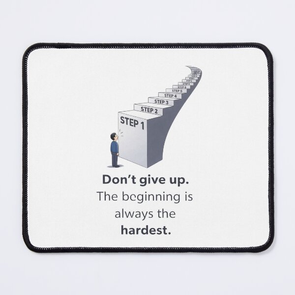 Item preview, "Don't Give Up" Motivational Illustration of Staged Success designed and sold by CreativeNest Prints.