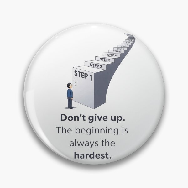 Item preview, "Don't Give Up" Motivational Illustration of Staged Success designed and sold by CreativeNest Prints.