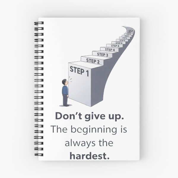 Item preview, "Don't Give Up" Motivational Illustration of Staged Success designed and sold by CreativeNest Prints.