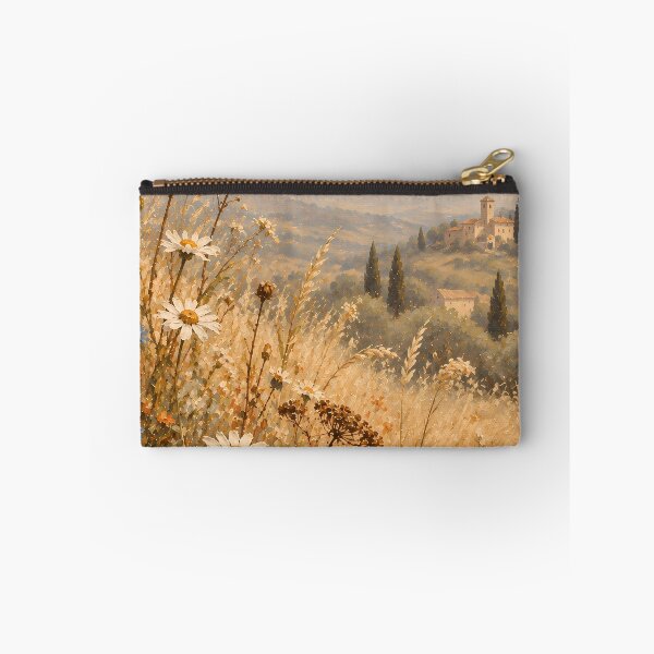 Item preview, Vintage Meadow Wildflower Field Tuscan Landscape Oil Painting designed and sold by Jozefin's Studio.