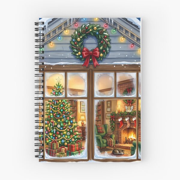 Item preview, Snowy Window View of a Cozy Christmas Home designed and sold by Sybille-Yates.