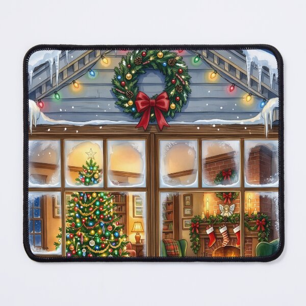 Item preview, Snowy Window View of a Cozy Christmas Home designed and sold by Sybille-Yates.