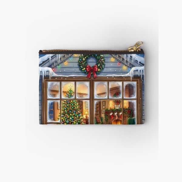 Item preview, Snowy Window View of a Cozy Christmas Home designed and sold by Sybille-Yates.