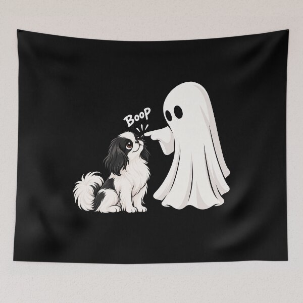 Item preview, Funny Ghost Japanese Chin Dog Boop Halloween Design Mom Dad designed and sold by rafaeltto.