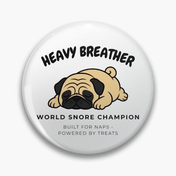 Item preview, Pug Heavy Breather Funny Snoring Dog Sleeping Retro Art designed and sold by wildsilencee.