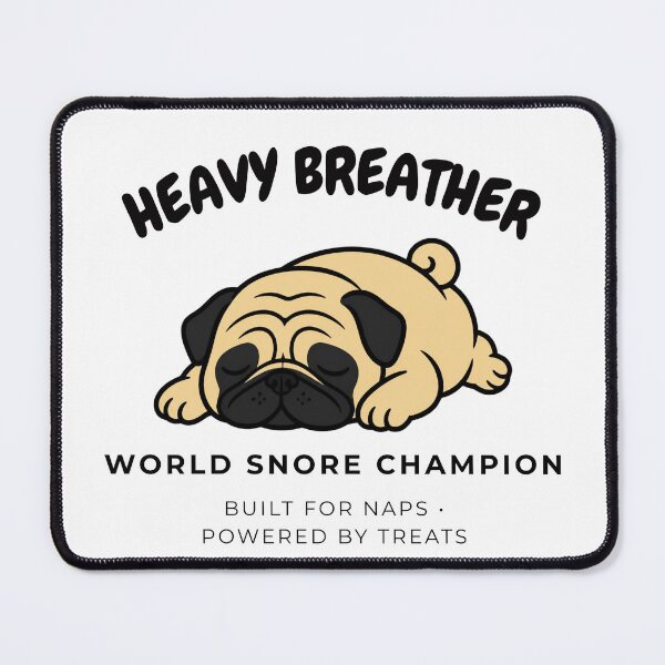 Item preview, Pug Heavy Breather Funny Snoring Dog Sleeping Retro Art designed and sold by wildsilencee.