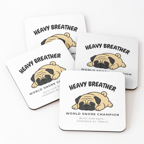 Item preview, Pug Heavy Breather Funny Snoring Dog Sleeping Retro Art designed and sold by wildsilencee.