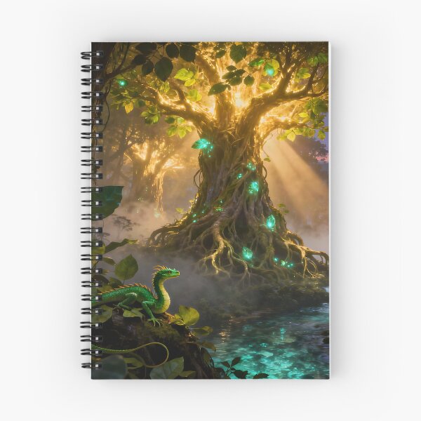 Item preview, Fantasy Landscape of Magical Forest - Draconic Lizard in Foreground designed and sold by Fanta-sticky.