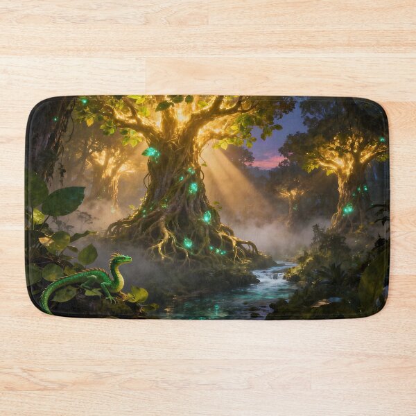 Item preview, Fantasy Landscape of Magical Forest - Draconic Lizard in Foreground designed and sold by Fanta-sticky.