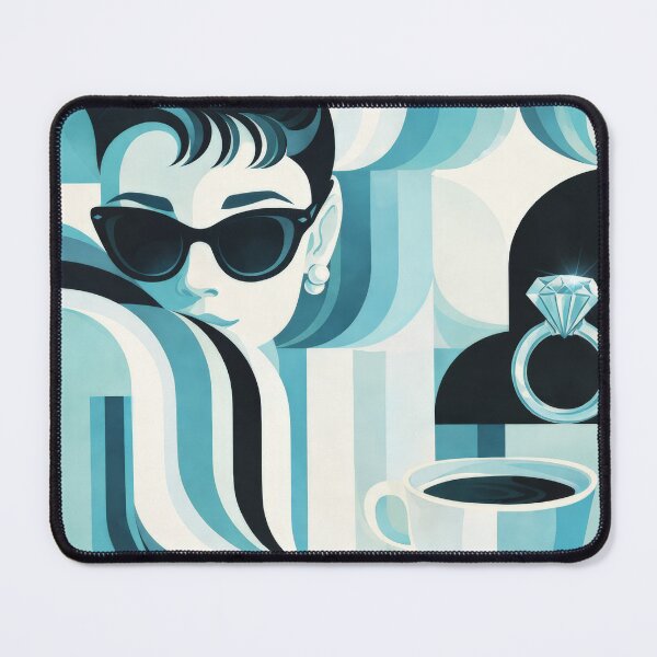 Item preview, Classic Cinema Audrey Blue Art Deco Movie Poster designed and sold by Cine8.