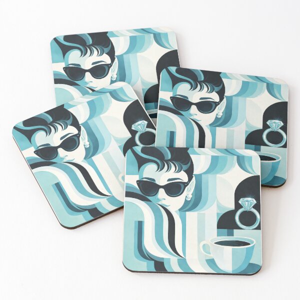 Item preview, Classic Cinema Audrey Blue Art Deco Movie Poster designed and sold by Cine8.