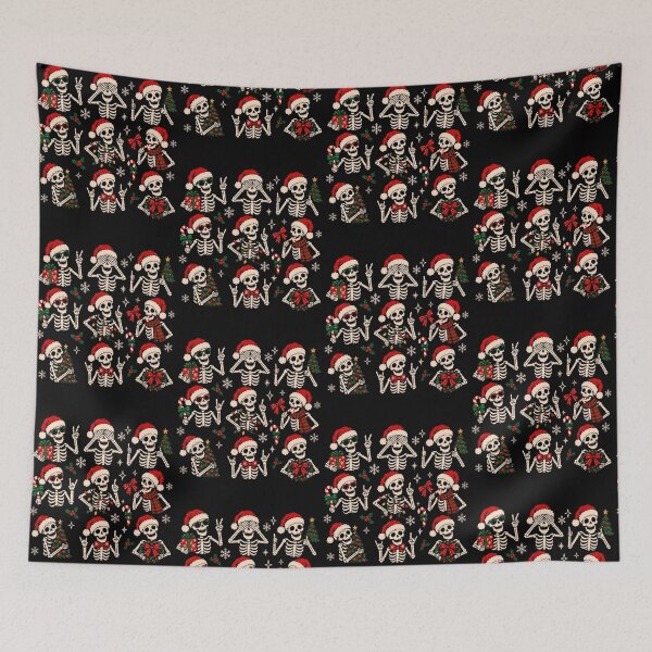 Item preview, Christmas Skeletons Holiday Celebration Vintage Graveyard Style designed and sold by Glow-Paw-Studio.