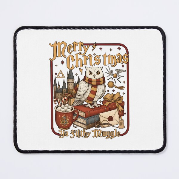 Item preview, Wizarding Christmas Owl Merry Christmas Ya Filthy Muggle designed and sold by OddPopARt.