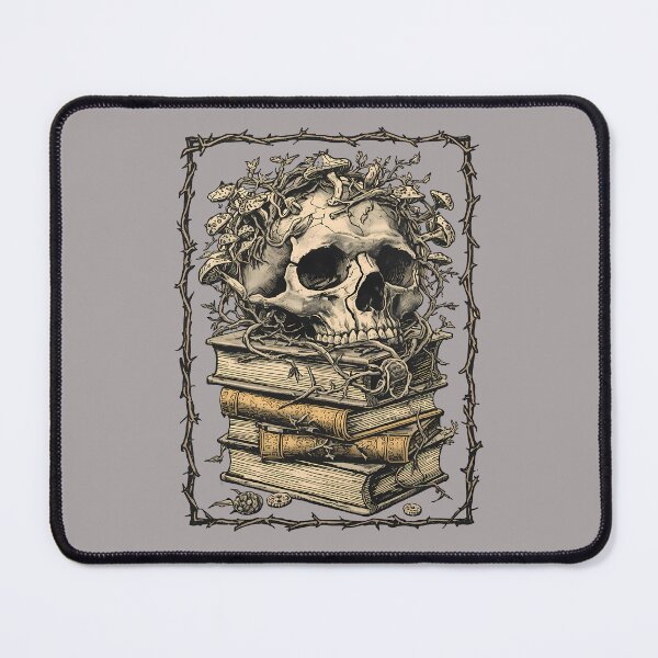 Item preview, Gothic Skull Books & Mushrooms – Dark Academia Halloween designed and sold by Art-Arcade6.