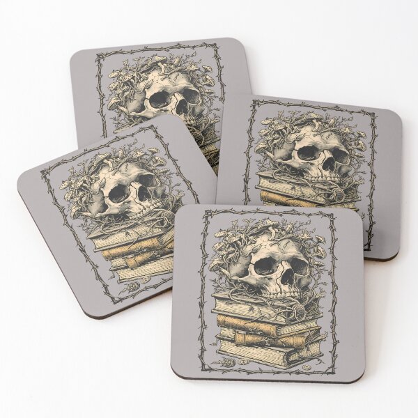 Item preview, Gothic Skull Books & Mushrooms – Dark Academia Halloween designed and sold by Art-Arcade6.