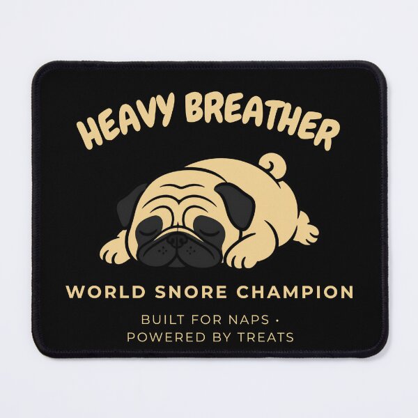 Item preview, Pug Heavy Breather Funny Snoring Dog Sleeping Retro Art designed and sold by wildsilencee.