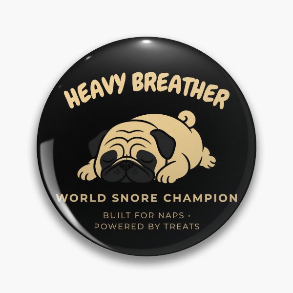 Item preview, Pug Heavy Breather Funny Snoring Dog Sleeping Retro Art designed and sold by wildsilencee.