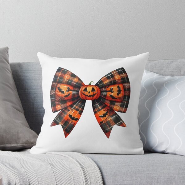 Item preview, Halloween Pumpkin Bow Plaid Pattern Cute Spooky Autumn Design designed and sold by anemiche.