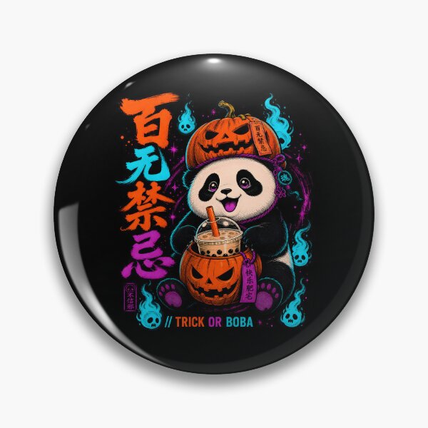 Item preview, 百无禁忌 Trick Or Boba - Creepy Kawaii Halloween Panda Streetwear designed and sold by Eagle Vision Designs.