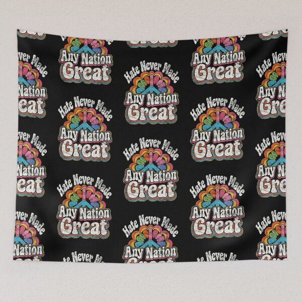Item preview, Hate Never Made Any Nation Great Retro Groovy Peace Sign Graphic designed and sold by Machomanshop.