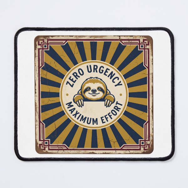 Item preview, Zero Urgency Maximum Effort Retro Sloth Badge Funny Work Humor designed and sold by ahmadhamdi.