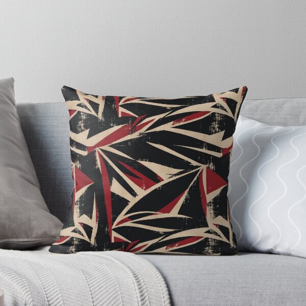 Item preview, Red Black Abstract Brush Pattern designed and sold by imaniko.