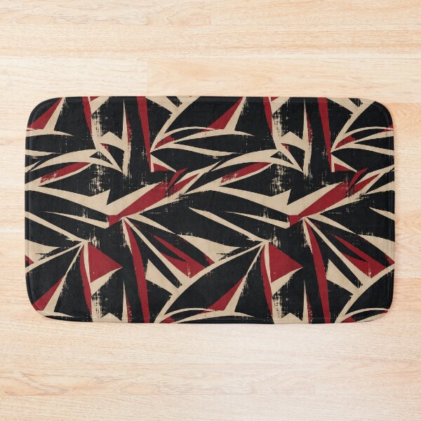 Item preview, Red Black Abstract Brush Pattern designed and sold by imaniko.
