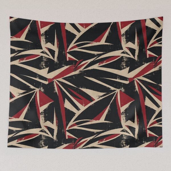Item preview, Red Black Abstract Brush Pattern designed and sold by imaniko.