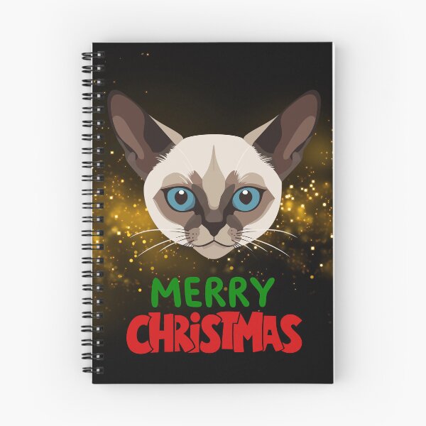 Item preview, Cute Siamese Cat Merry Christmas Holiday Art designed and sold by stormk10.