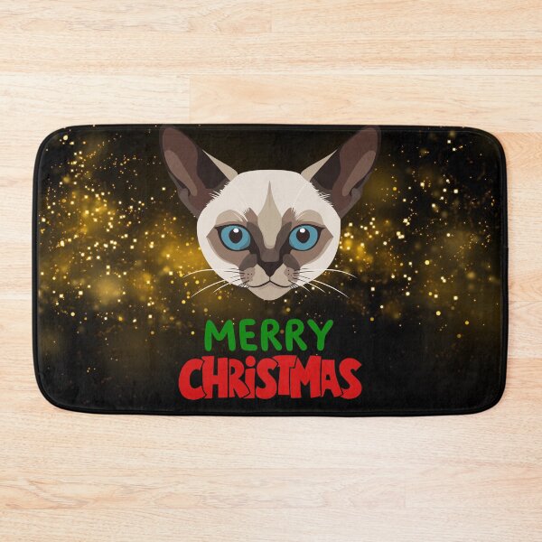 Item preview, Cute Siamese Cat Merry Christmas Holiday Art designed and sold by stormk10.
