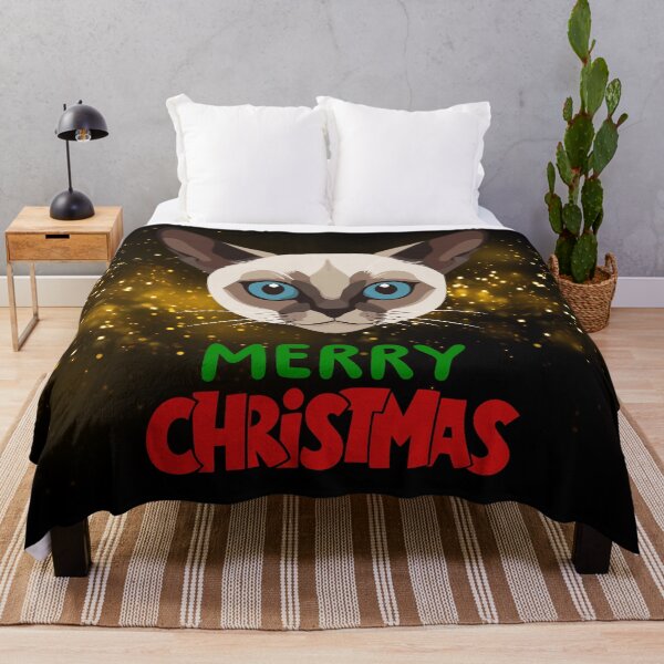 Item preview, Cute Siamese Cat Merry Christmas Holiday Art designed and sold by stormk10.