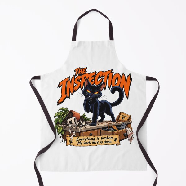 Item preview, THE INSPECTION | Evil Black Cat Meme Comic Art | Funny Cat Villain T-Shirt designed and sold by UrbanStatic.