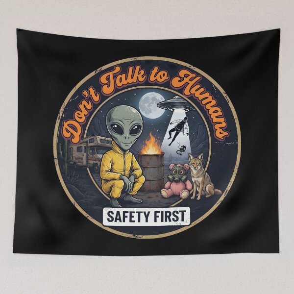 Item preview, Sci Fi Desert Rv Camping Alien Abduction Hazmat Parody Comic designed and sold by AeroCodeDesigns.