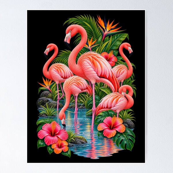 Item preview, Flamingo Lagoon Flock designed and sold by RockitBaby.