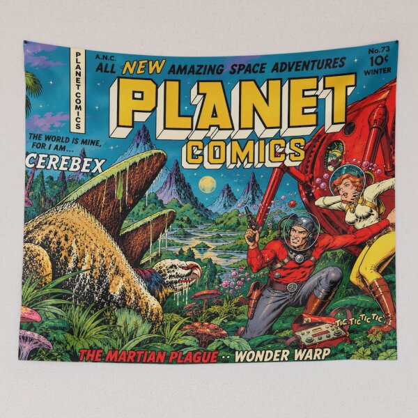 Item preview, Vintage Sci Fi Comic Wall Art, Planet Comics Space Adventure, Retro Pulp Cover Print designed and sold by RickE.